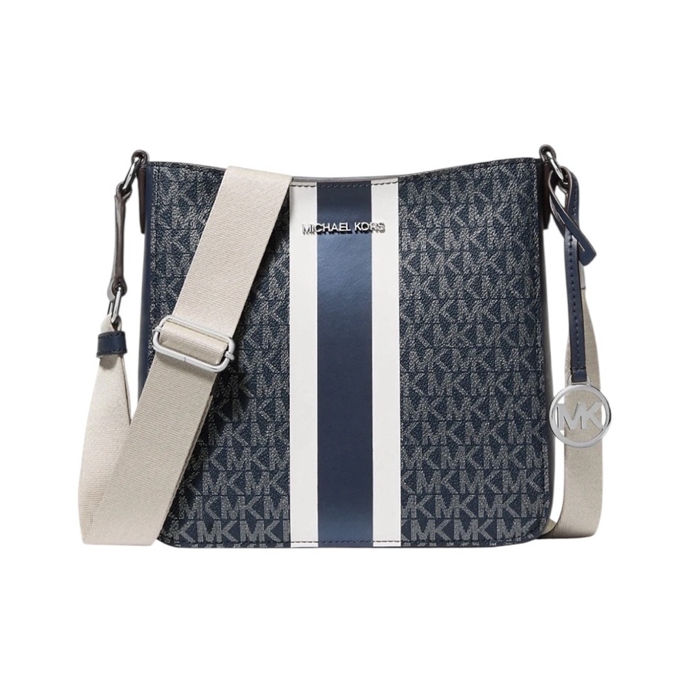 Michael Kors Blue and Cream Shoulder Bag